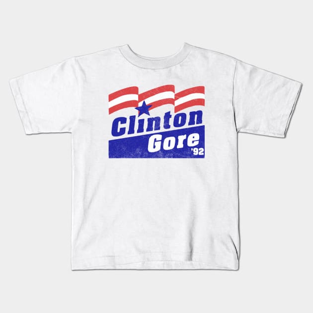 CLINTON GORE 92 - VINTAGE ELECTION SHIRT Kids T-Shirt by toruandmidori